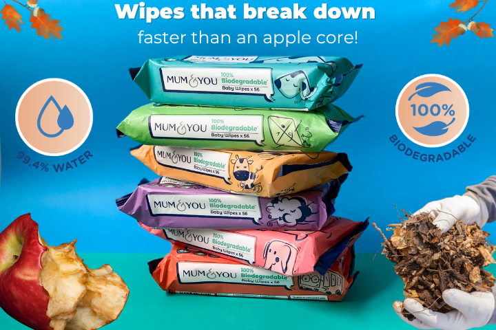 Our Wipes Break Down Faster Than an Apple Core 🍏🍂