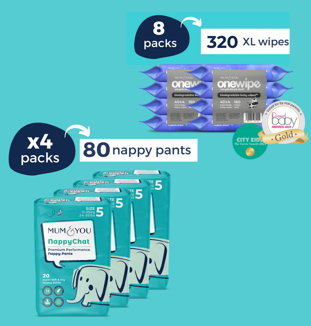 Nappy Pants & Wipes Bundle
