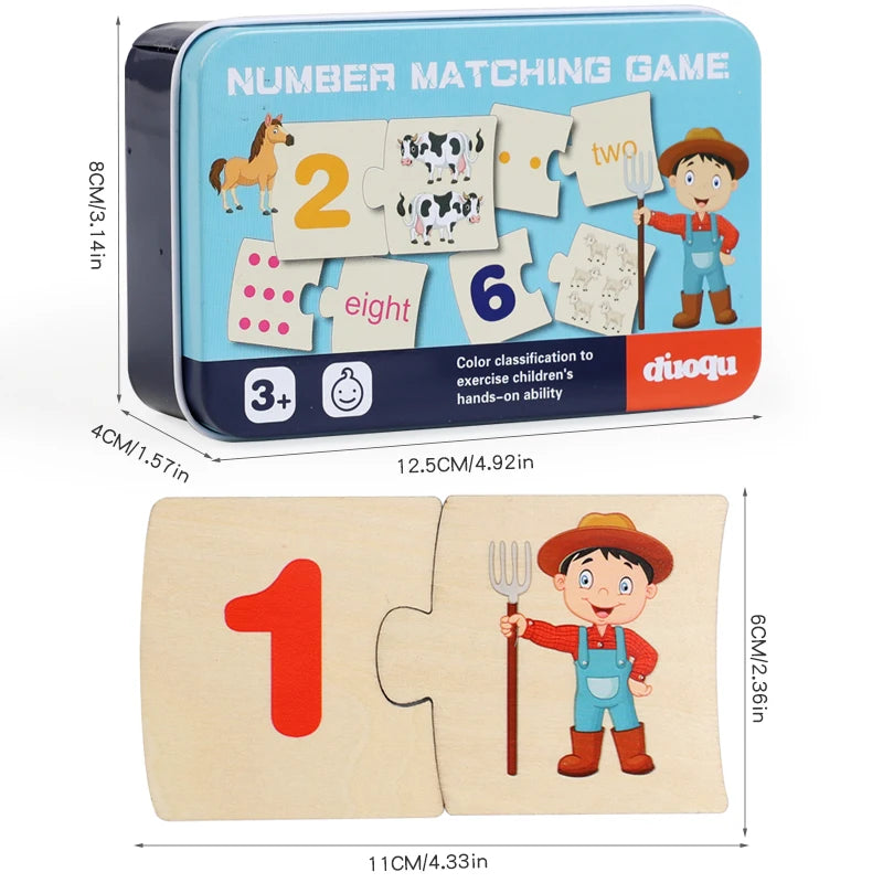Engaging Wooden Puzzles for Toddlers - Boost Number Recognition and Logical Thinking Skills!