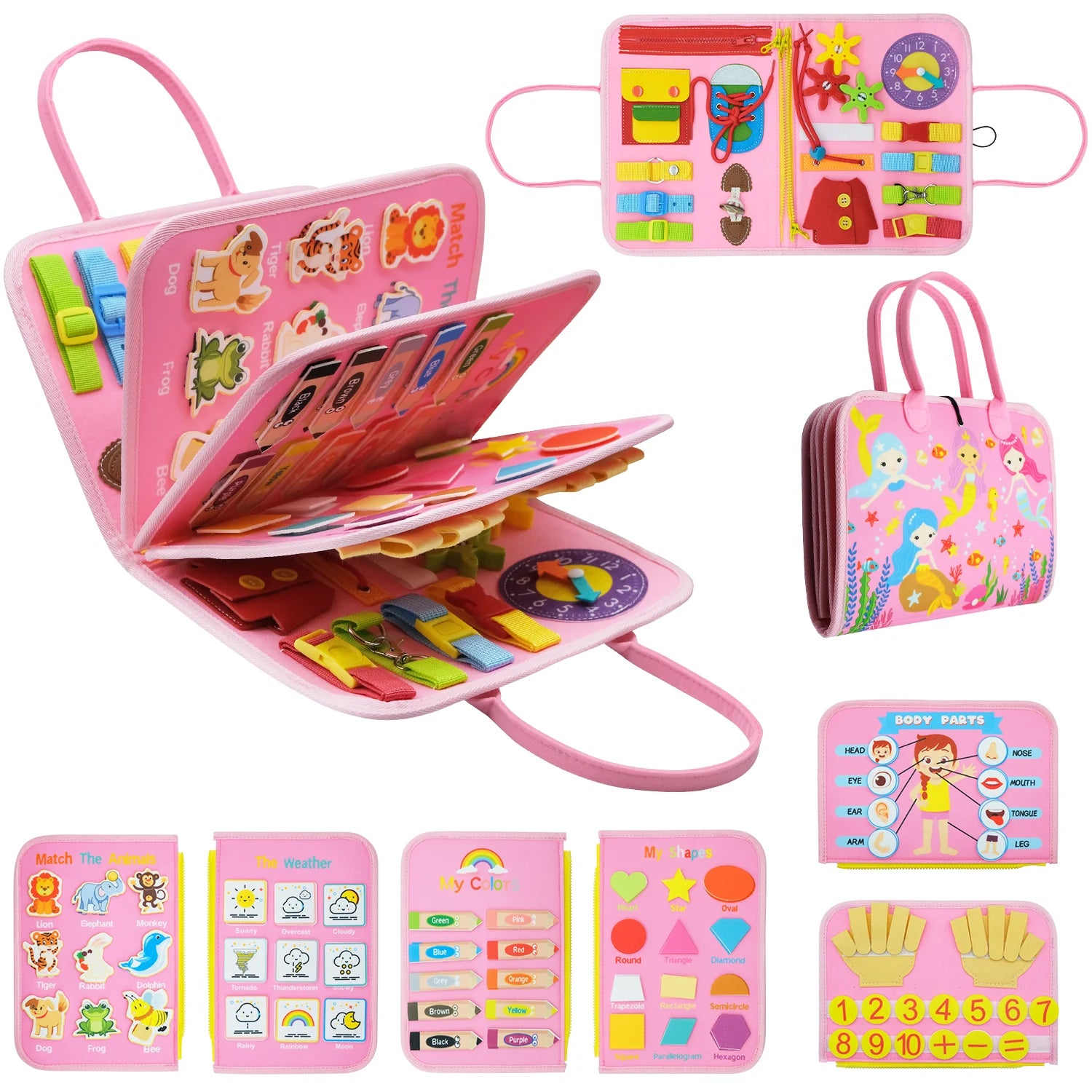 Montessori Style Busy Board for Toddlers I Educational Travel Toy