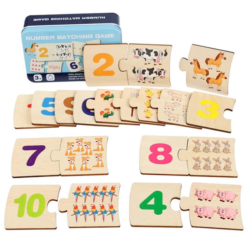 Engaging Wooden Puzzles for Toddlers - Boost Number Recognition and Logical Thinking Skills!