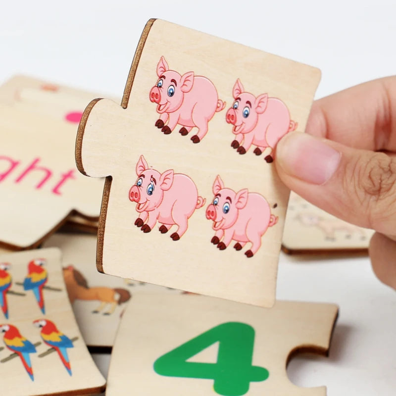Engaging Wooden Puzzles for Toddlers - Boost Number Recognition and Logical Thinking Skills!
