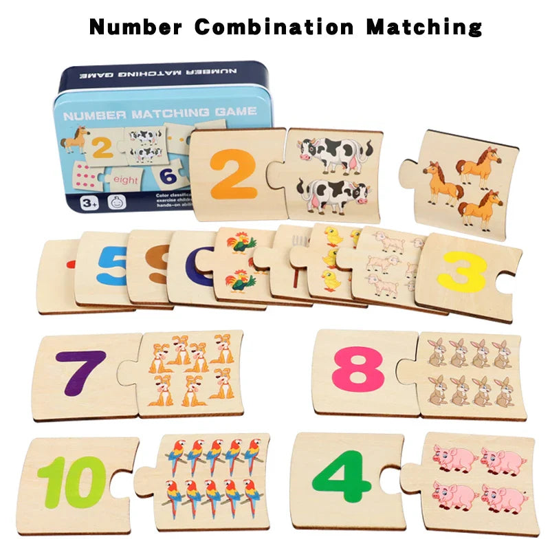 Engaging Wooden Puzzles for Toddlers - Boost Number Recognition and Logical Thinking Skills!