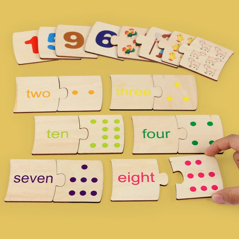 Engaging Wooden Puzzles for Toddlers - Boost Number Recognition and Logical Thinking Skills!
