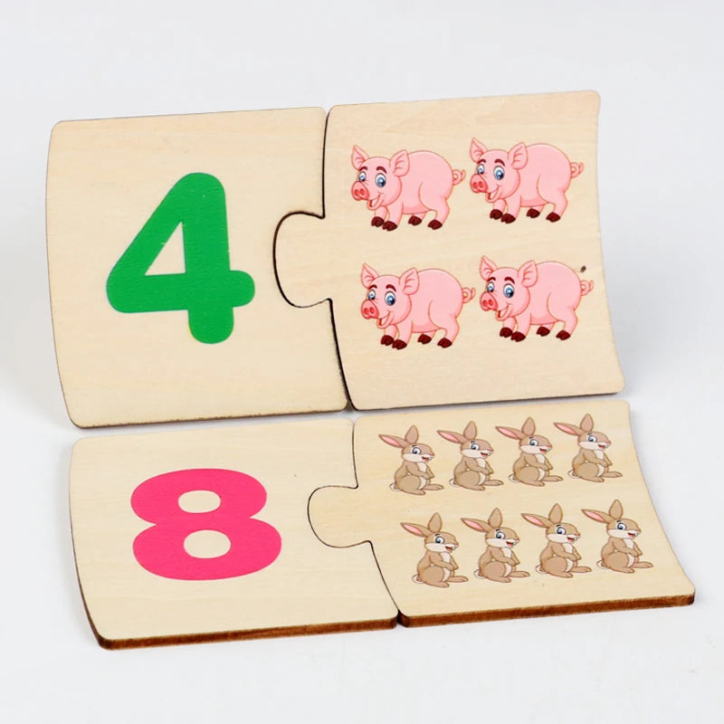 Engaging Wooden Puzzles for Toddlers - Boost Number Recognition and Logical Thinking Skills!